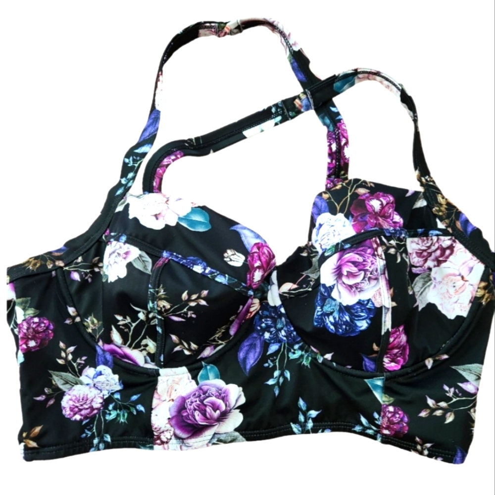 Torrid Foral Underwire Push-Up Cut  Bikini Top